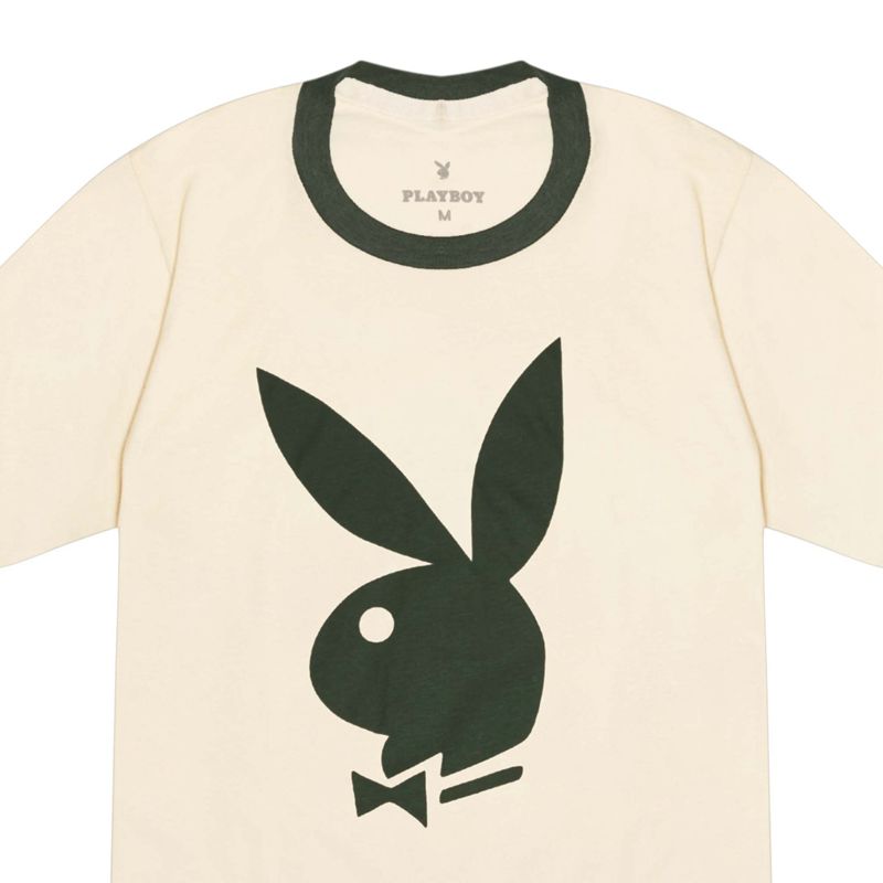 Camisas Playboy Classicos Ringer Masculino Creme Verdes | UMPJV0749