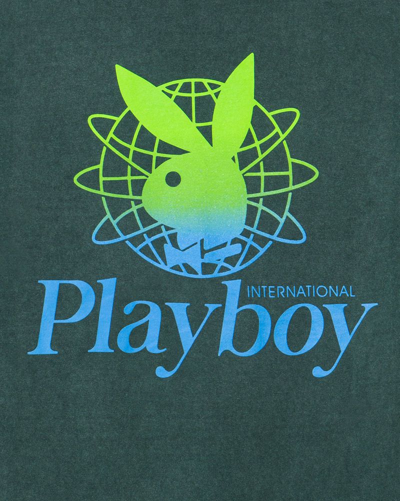 Camisas Playboy Contrast Pocket Masculino Pretas Verdes | JSWMO4128