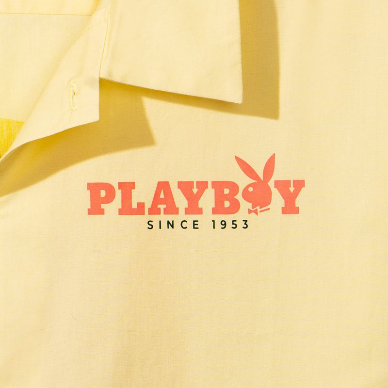 Camisas Playboy Crest Button Down Masculino Amarelas | BIFDZ8172