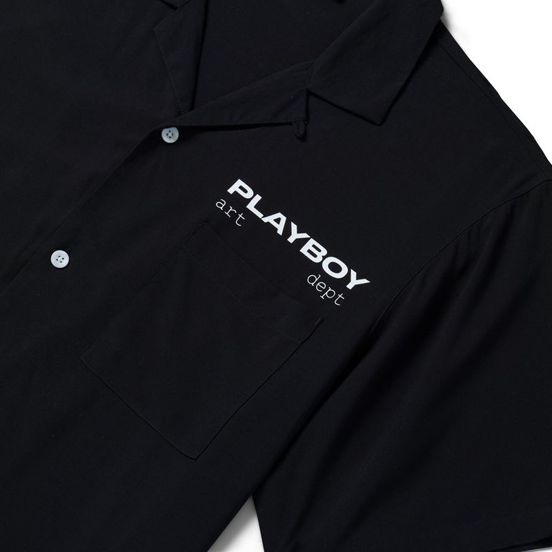 Camisas Playboy Cyber Shop Camp Masculino Pretas | XODAS1690