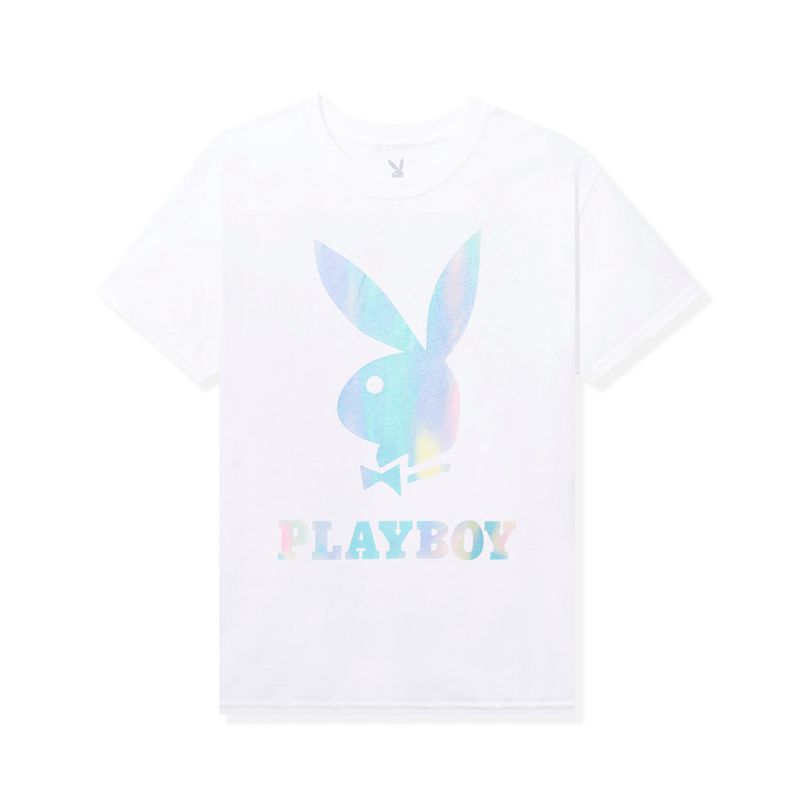 Camisas Playboy Holographic Logo Masculino Branco | LKUMD0826