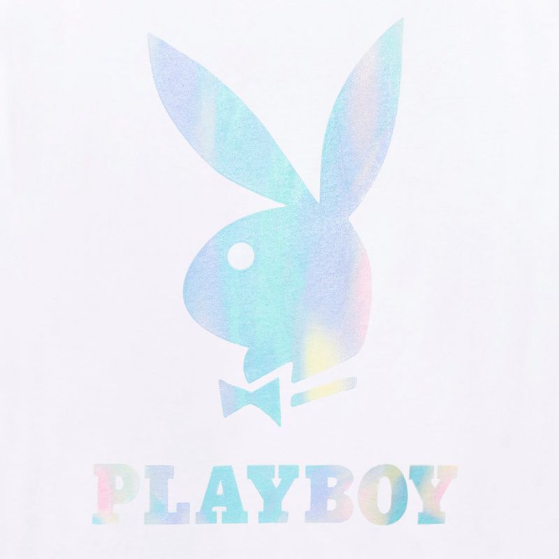 Camisas Playboy Holographic Logo Masculino Branco | LKUMD0826