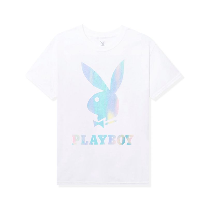 Camisas Playboy Holographic Logo Masculino Branco | LKUMD0826