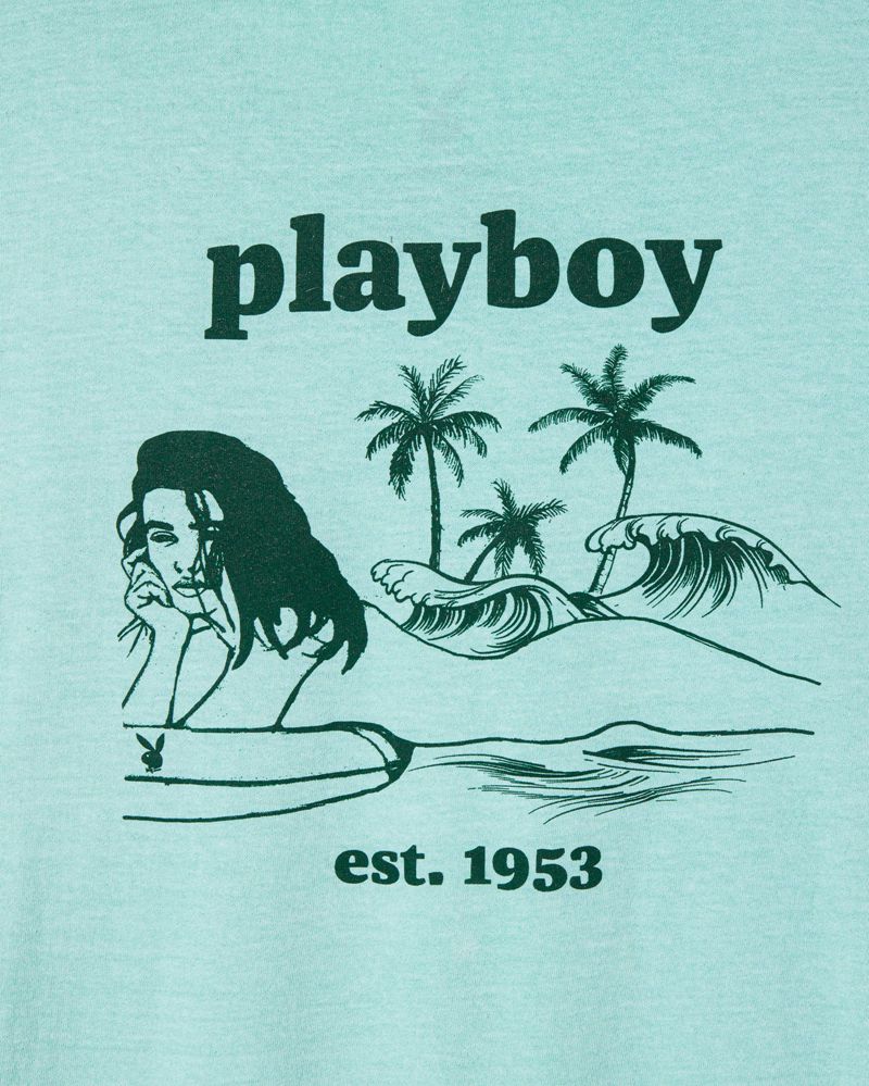 Camisas Playboy Illustrated Pocket Masculino Verdes | QDMYK8910