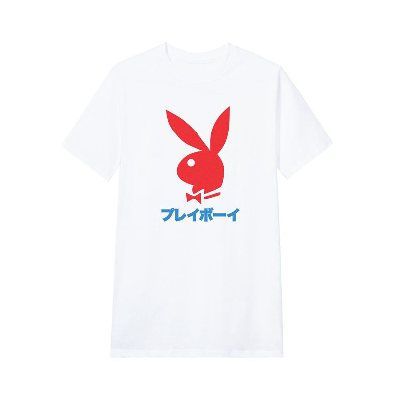 Camisas Playboy Japanese Rabbit Head Masculino Pretas | WTYJN7083