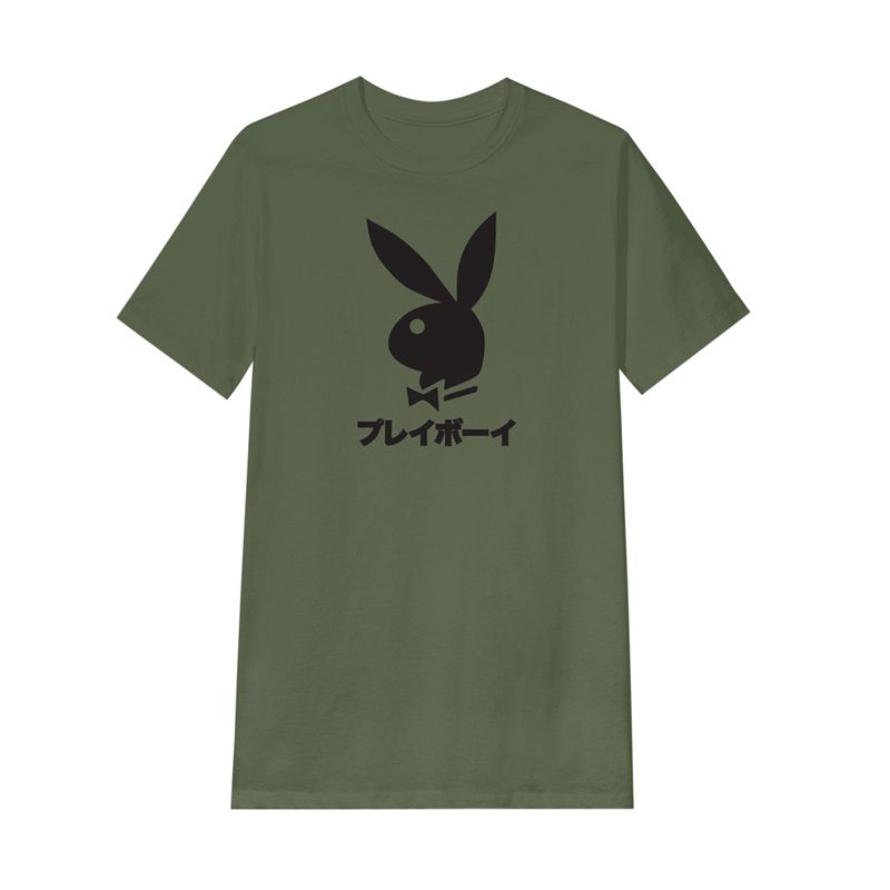 Camisas Playboy Japanese Rabbit Head Masculino Pretas | WTYJN7083