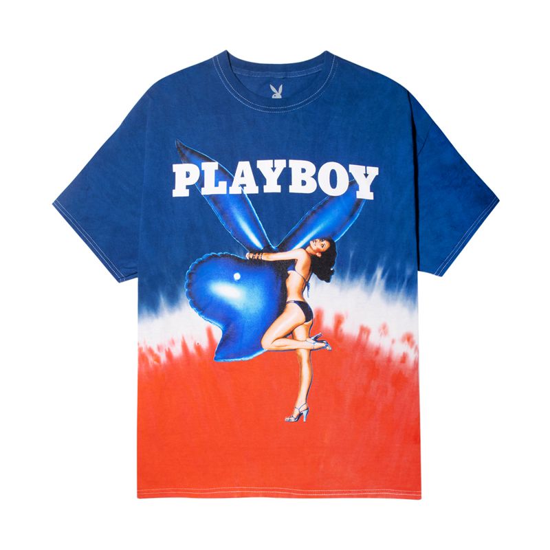 Camisas Playboy July 1977 Cover Tie Dye Masculino Azuis Branco Vermelhas | EPZAS6345