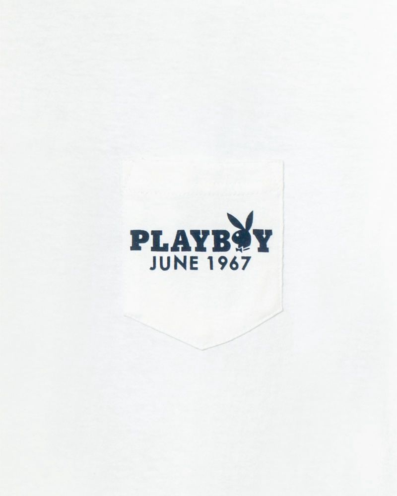 Camisas Playboy June 1967 Cover Pocket Masculino Branco | QLGAX4601