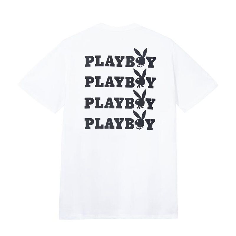 Camisas Playboy Masthead & Rabbit Head Masculino Branco Pretas | YFMZJ6829