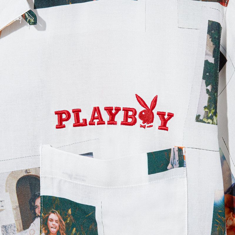 Camisas Playboy Memories Camp Masculino Branco | VUZOE4098