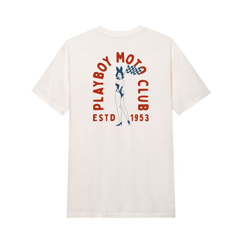 Camisas Playboy Moto Club Masculino Branco | QPSVX4372