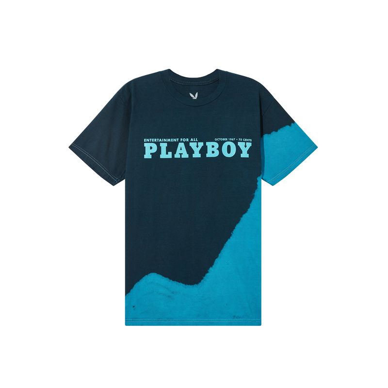 Camisas Playboy October 1967 Tie Dye Masculino Pretas Azuis | JVEQB6947