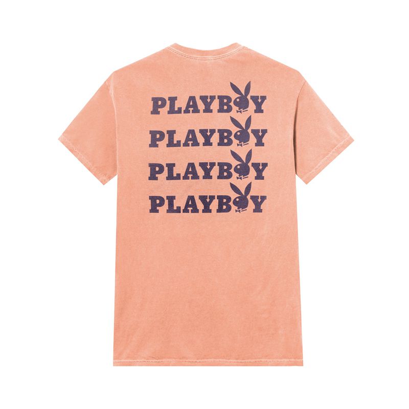 Camisas Playboy Peach Graphic Masculino Rosa Roxo | TWIDX7635