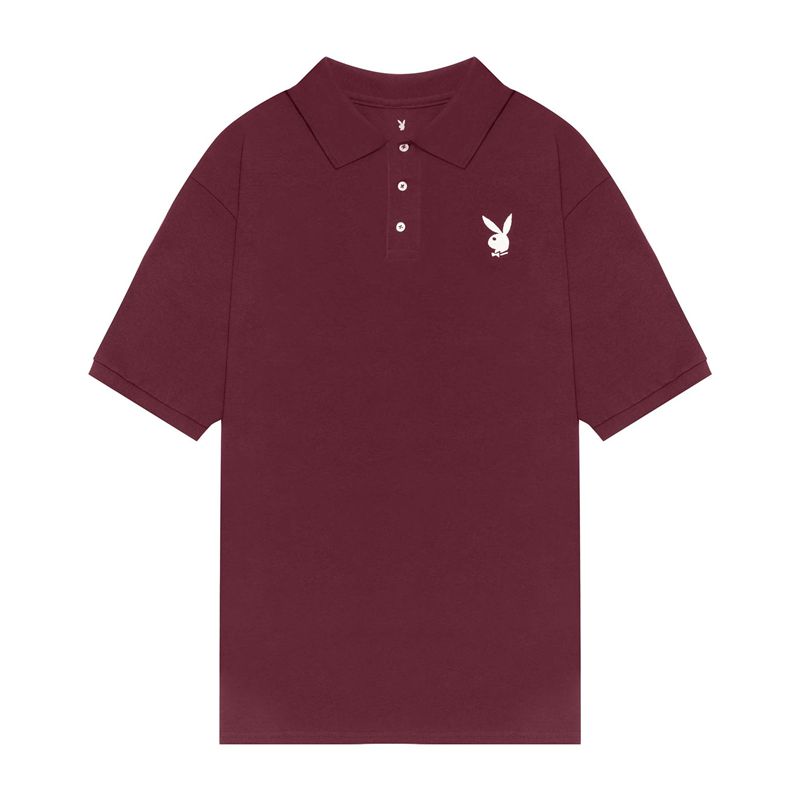 Camisas Playboy Performance Rabbit Head Polo Masculino Bordeaux | HCBON6518