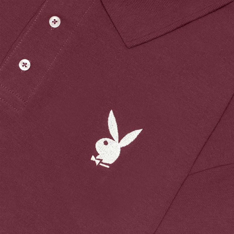 Camisas Playboy Performance Rabbit Head Polo Masculino Bordeaux | HCBON6518