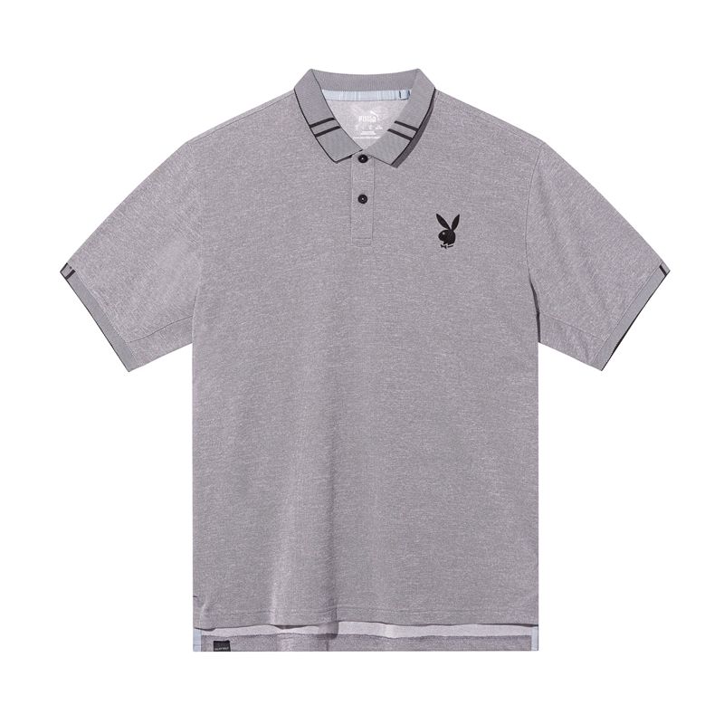 Camisas Playboy Puma Golfe Pique Tipped Performance Polo Masculino Cinzentas | JUBSF7324