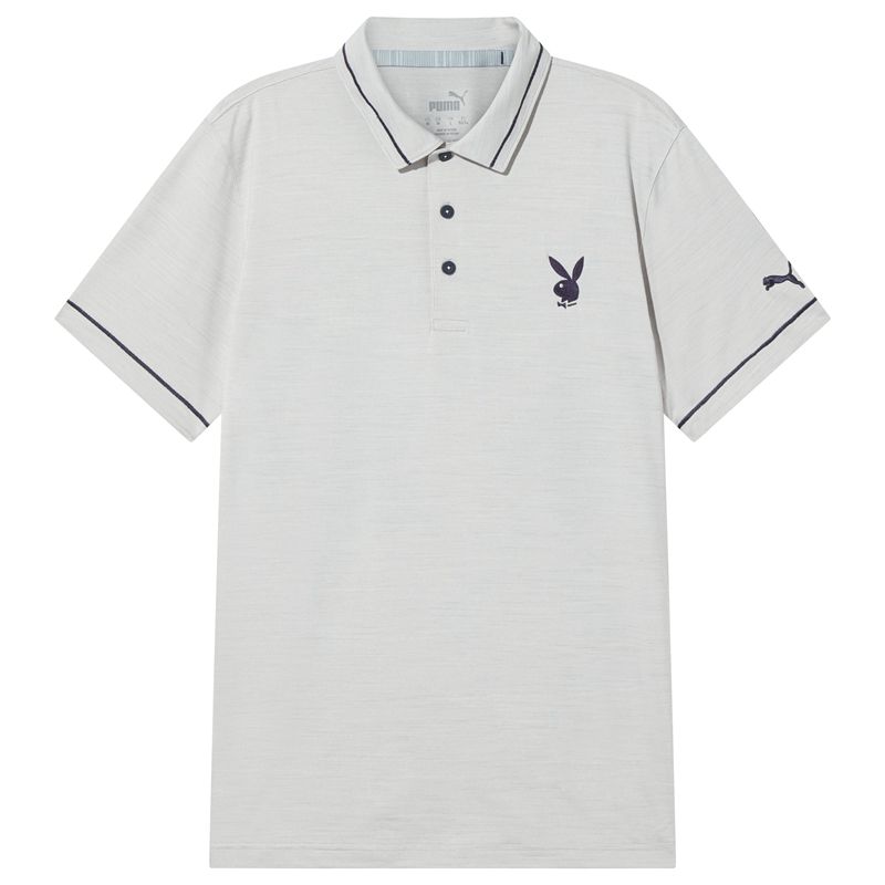 Camisas Playboy Puma Golfe Tipped Performance Polo Masculino Cinzentas | BVDNI8756