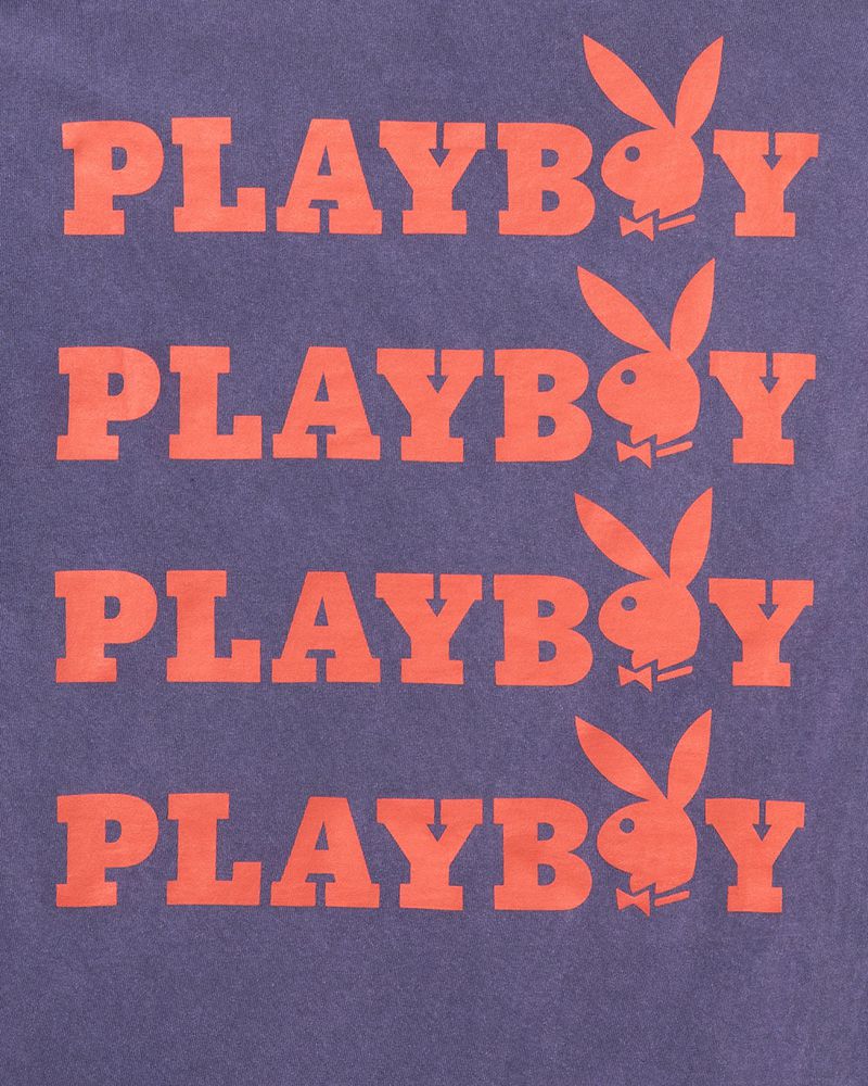 Camisas Playboy Purple Graphic Masculino Roxo | QEOSN5078