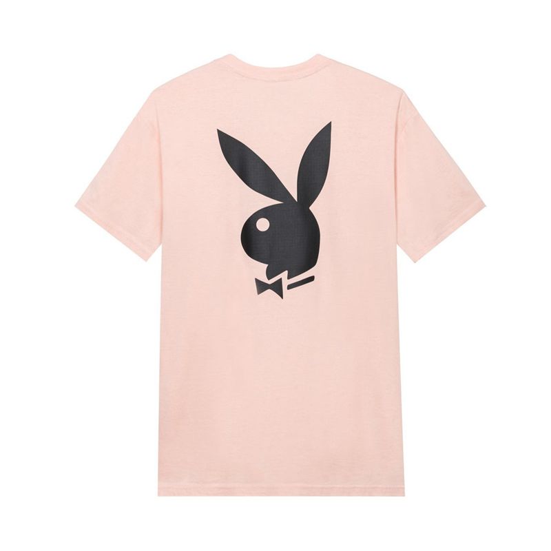 Camisas Playboy Rabbit Head Logo Masculino Rosa | PBNRK4821