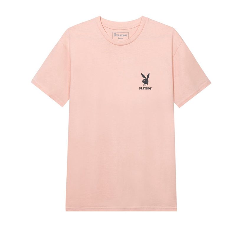 Camisas Playboy Rabbit Head Logo Masculino Rosa | PBNRK4821