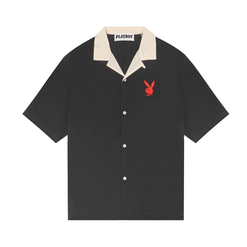 Camisas Playboy Retreat Masculino Pretas | QLROP5417