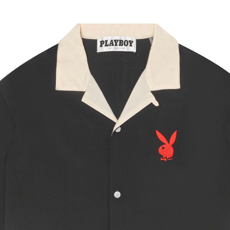 Camisas Playboy Retreat Masculino Pretas | QLROP5417