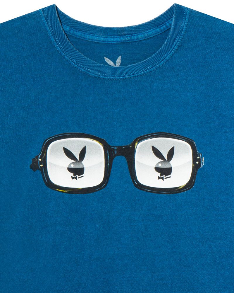 Camisas Playboy Sunglasses Masculino Azuis | DBIYL1894