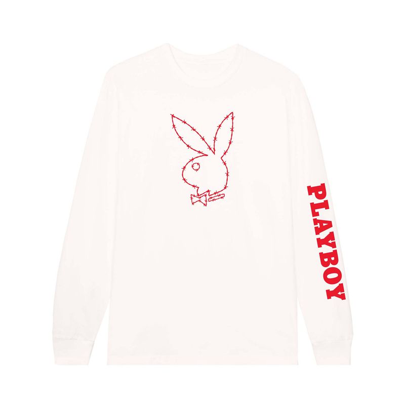 Camisas Playboy Tough Love Rabbit Head Long Sleeve Masculino Pretas | RMZOG5189