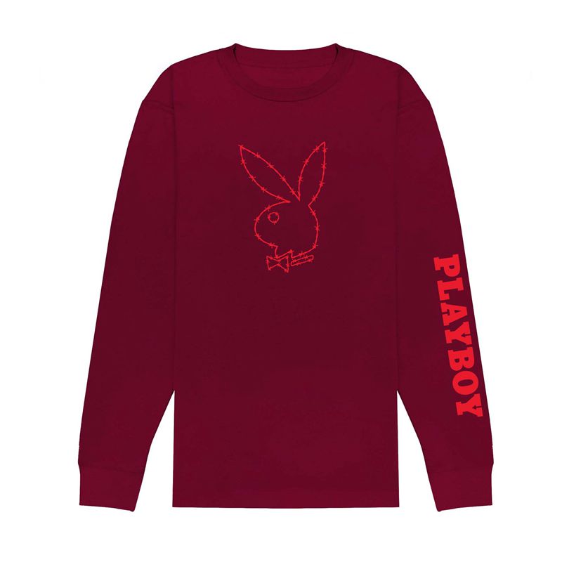 Camisas Playboy Tough Love Rabbit Head Long Sleeve Masculino Pretas | RMZOG5189