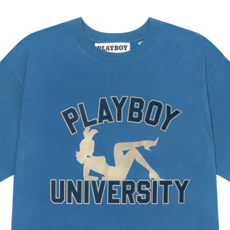 Camisas Playboy University Masculino Azuis | IJZWN7156