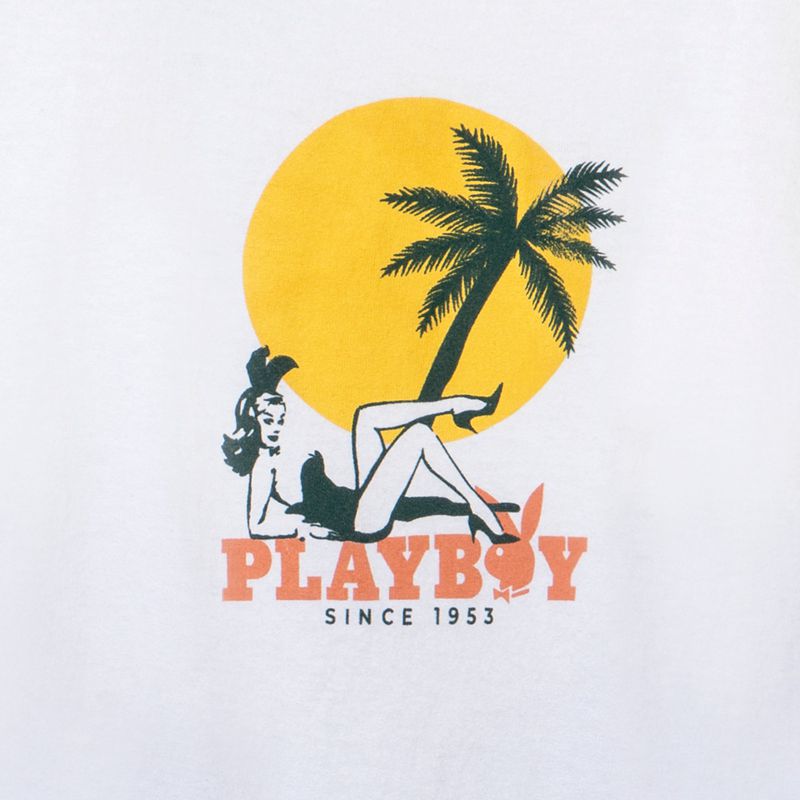 Camiseta Playboy Ombre Crest Feminino Branco | ZINDT0123