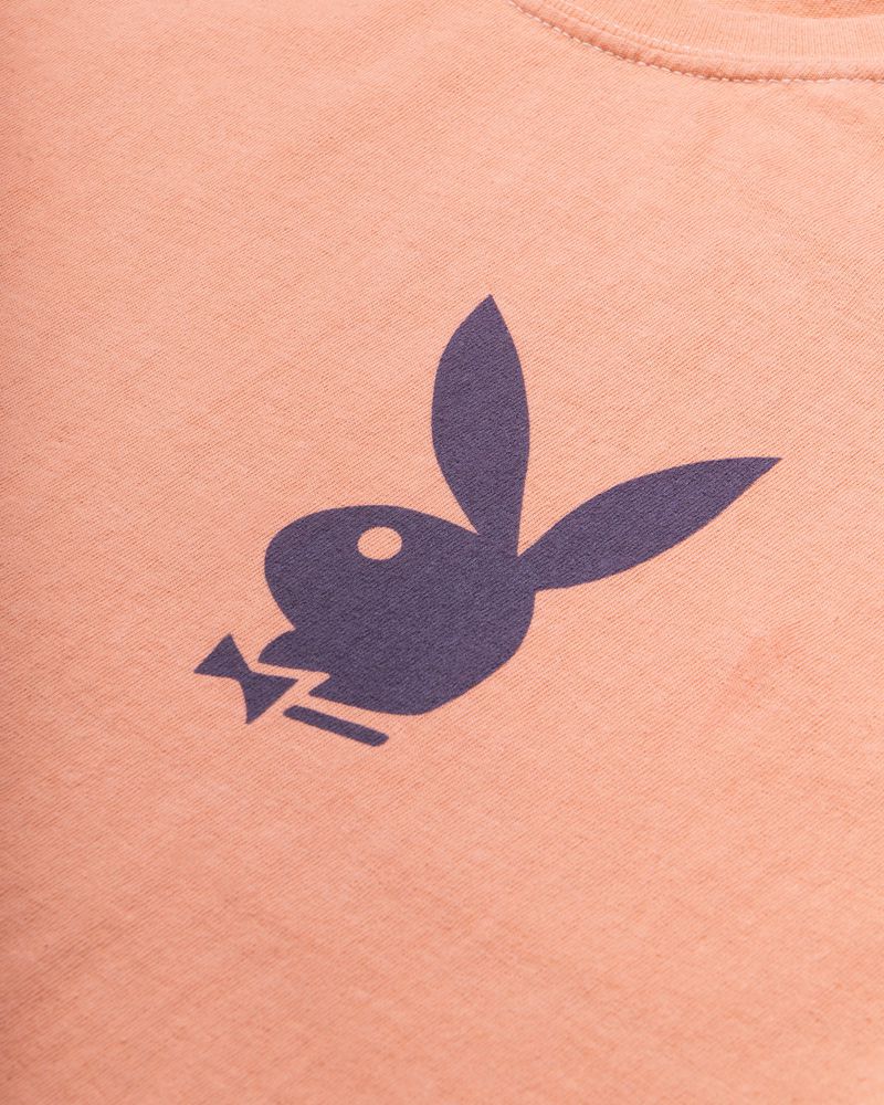 Camiseta Playboy Peach Graphic Feminino Roxo Laranja | FNQDB7584