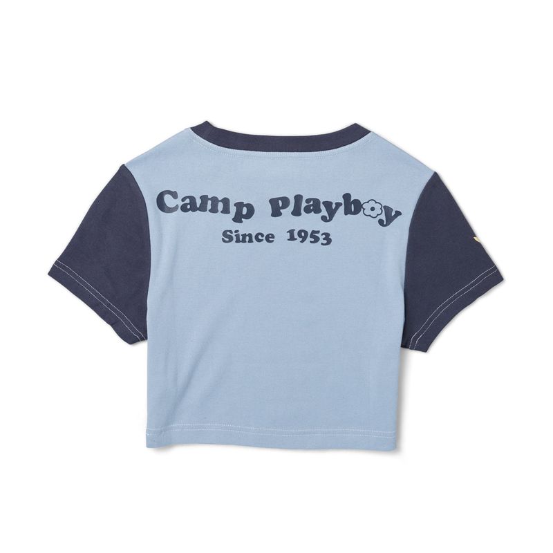 Camiseta Playboy Since 1953 Baby Feminino Azuis Cinzentas | KUQOG3681