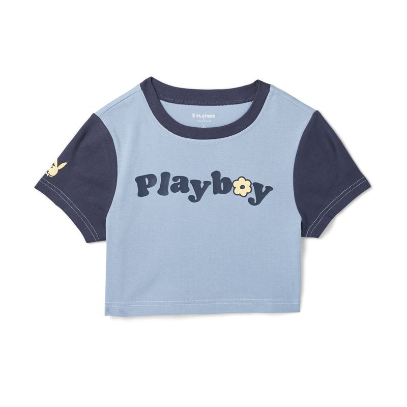 Camiseta Playboy Since 1953 Baby Feminino Azuis Cinzentas | KUQOG3681