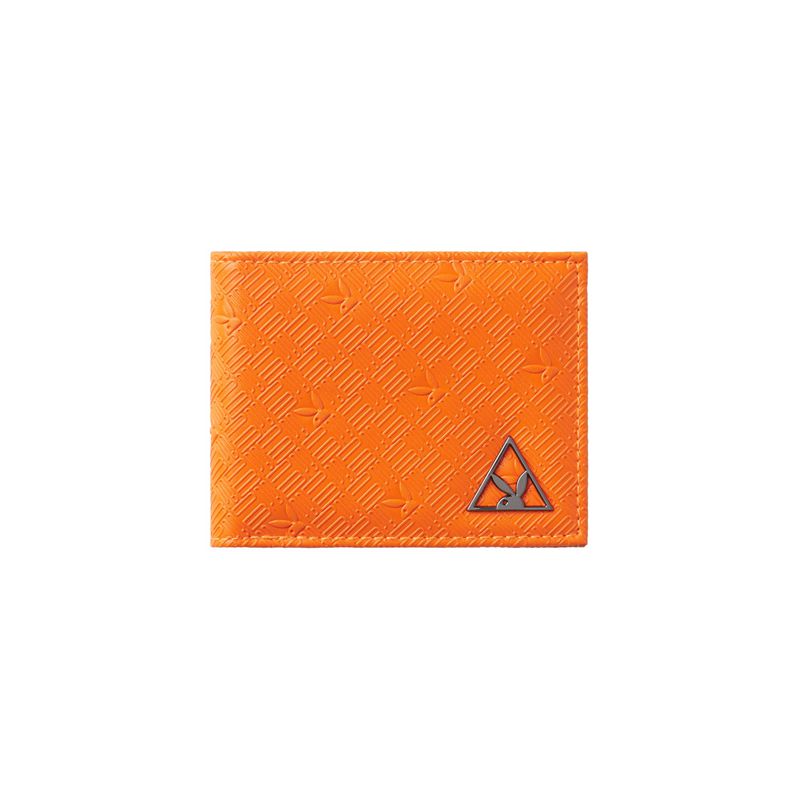 Carteiras Playboy Logo Bifold Masculino Laranja | GKHPW5374