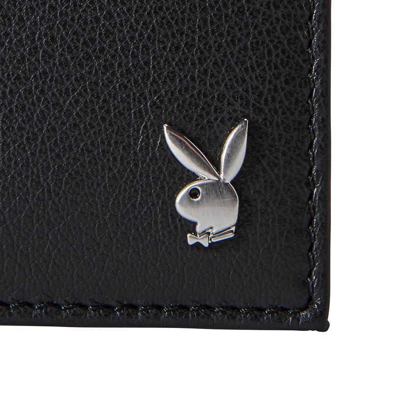 Carteiras Playboy Milled Front Pocket Masculino Pretas | ULDHE6972