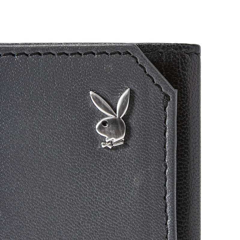 Carteiras Playboy Smooth Trifold Masculino Cinzentas Pretas | NISOY0796