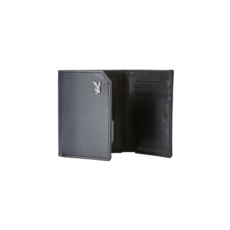 Carteiras Playboy Smooth Trifold Masculino Cinzentas Pretas | NISOY0796