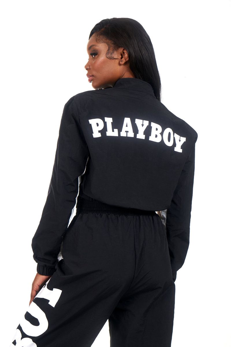 Casaco Playboy Active Half Zip Feminino Pretas | YKHVJ9405