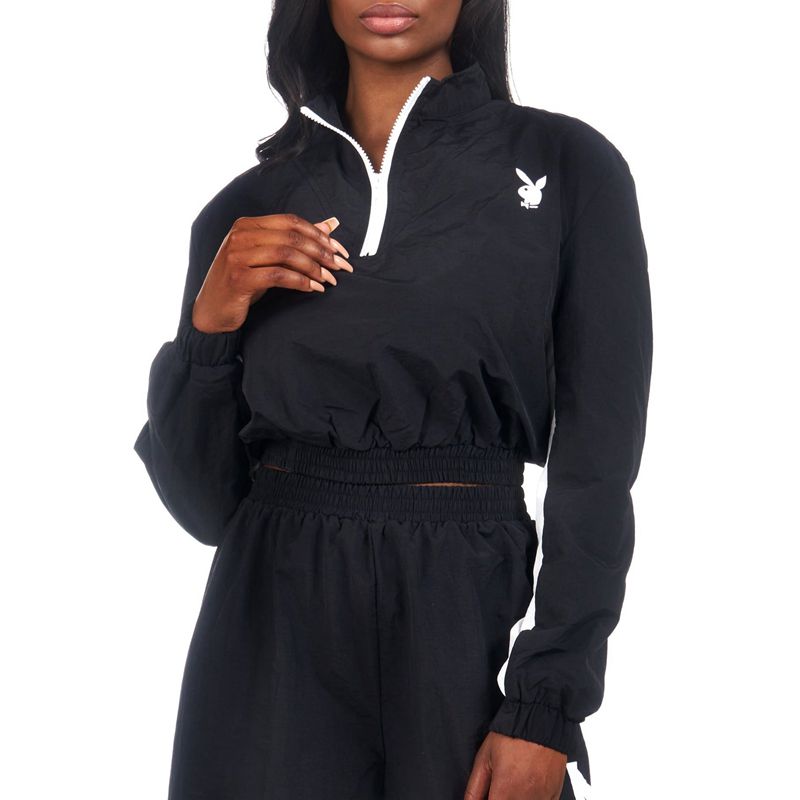 Casaco Playboy Active Half Zip Feminino Pretas | YKHVJ9405