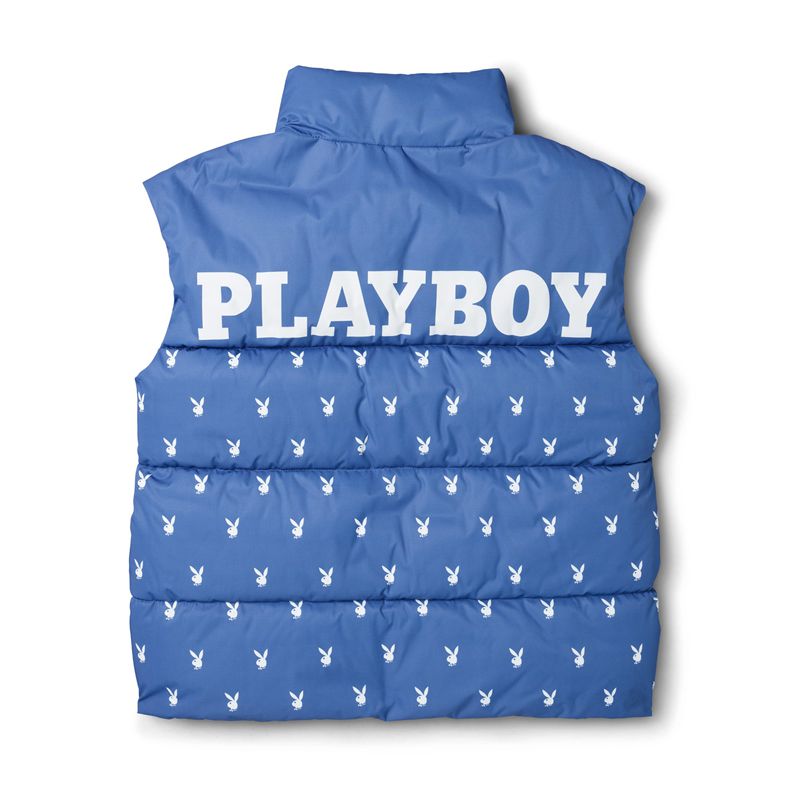 Casaco Playboy Bunny Puffer Vest Feminino Azuis | GUFHO7012