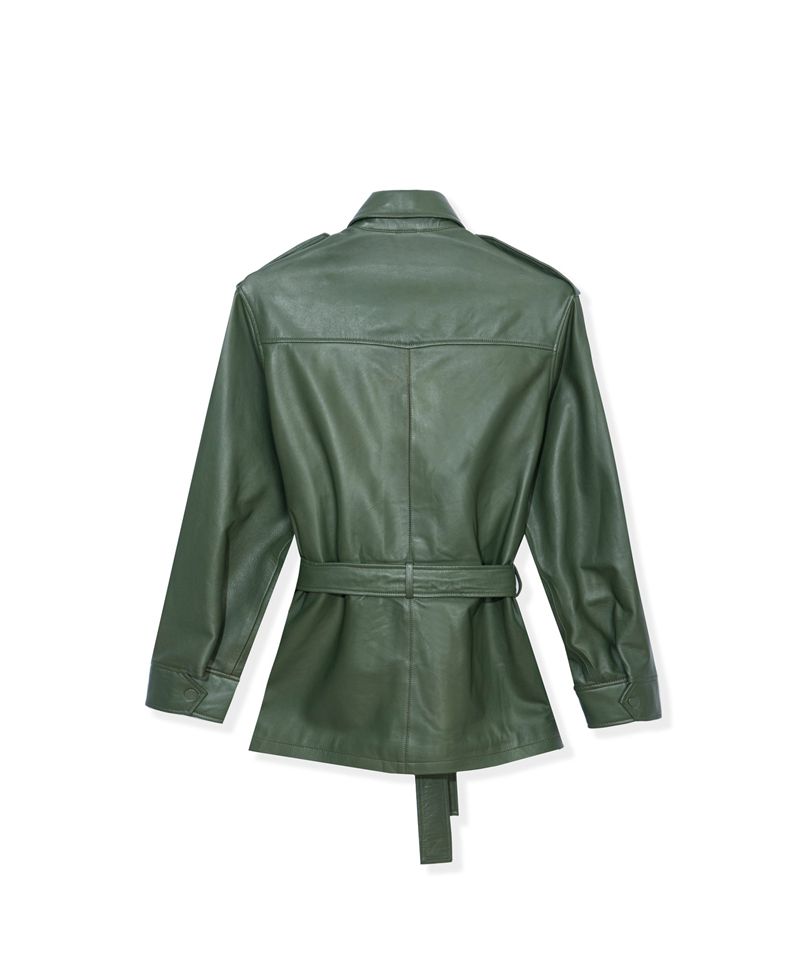 Casaco Playboy Couro Safari Feminino Verdes | VZCDR3127