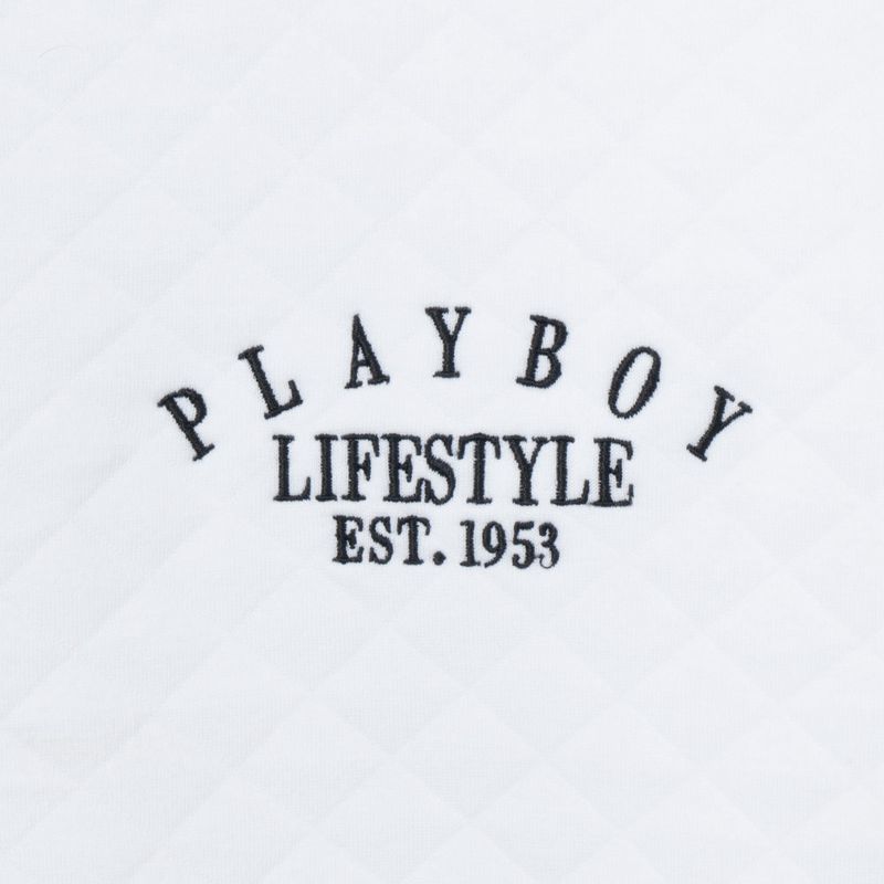 Casaco Playboy Lifestyle Quilted Bomber Feminino Branco | FKBCW2401