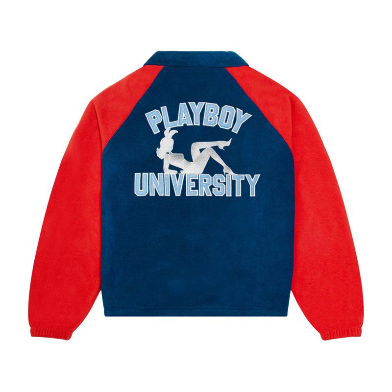 Casaco Playboy University Half Zip Sweat Masculino Pretas Vermelhas | BKULS8647