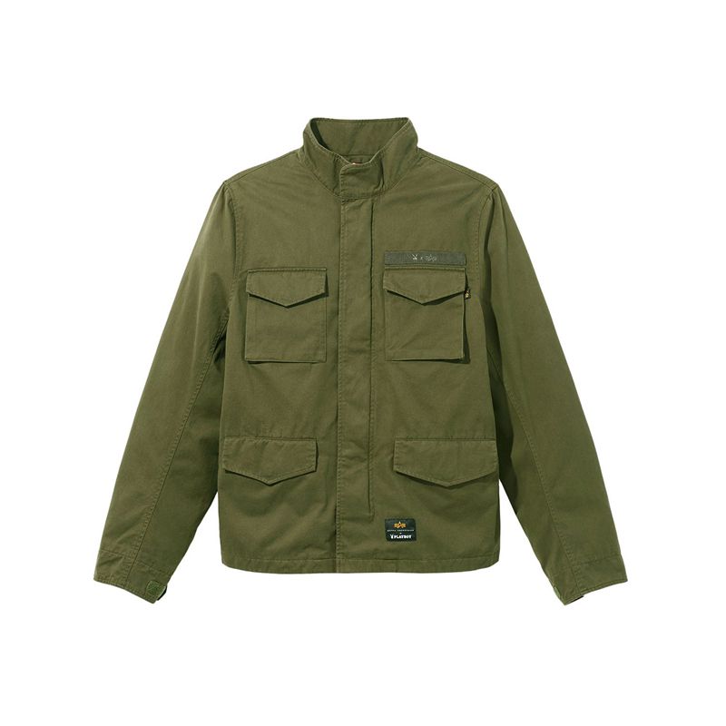 Casaco Playboy X Alpha Industries Field Jacket Masculino Verdes | ALDXM2015