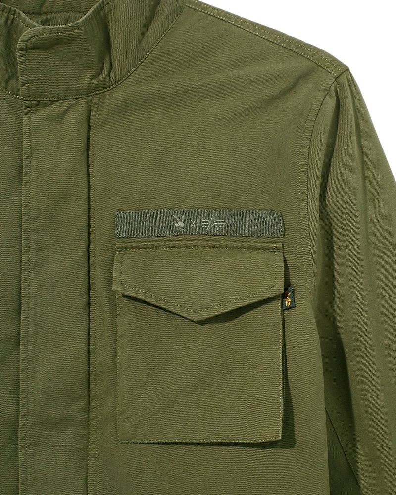 Casaco Playboy X Alpha Industries Field Jacket Masculino Verdes | ALDXM2015