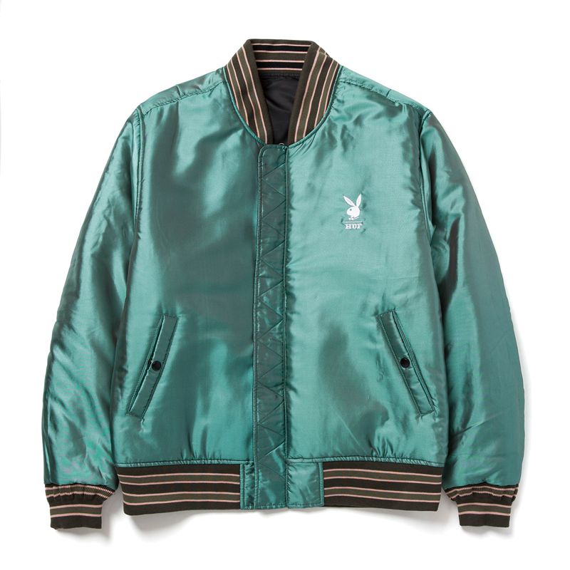 Casaco Playboy X Huf Reversible Bomber Jacket Masculino Pretas Verdes | WNFCP8935