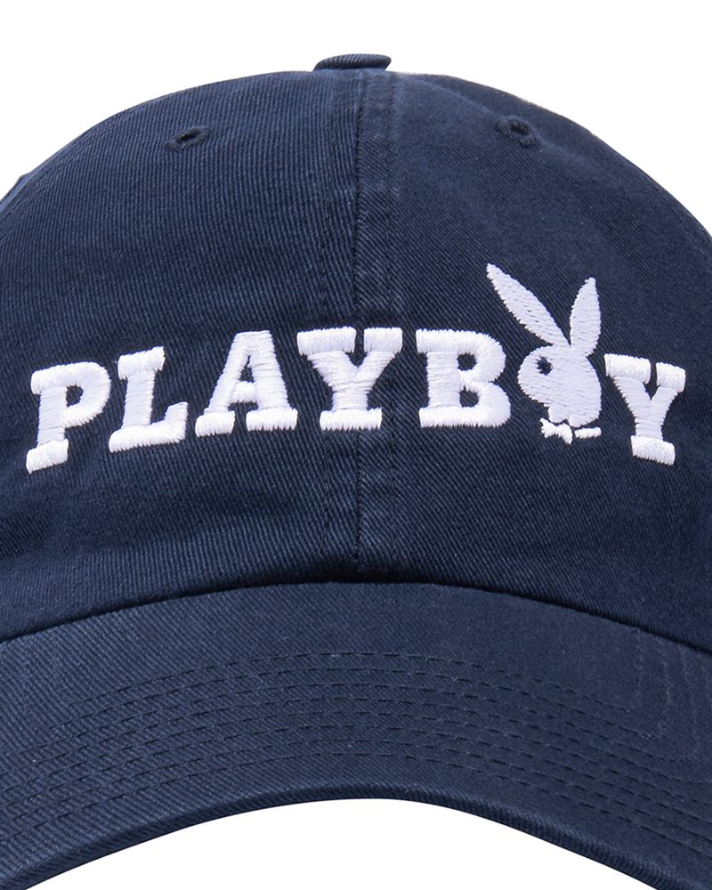 Chapeus Playboy 47 Brand Adjustable Dad Masculino Azul Marinho Branco | DFYLE9065