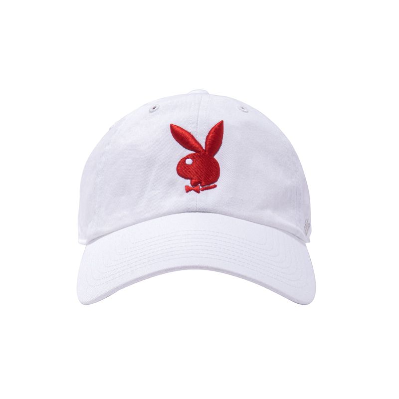 Chapeus Playboy 47 Brand Adjustable Dad Feminino Pretas Branco | WAJXT9312