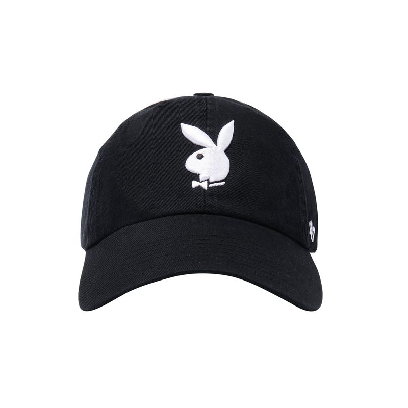 Chapeus Playboy 47 Brand Adjustable Dad Feminino Pretas Branco | WAJXT9312